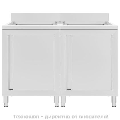 Търговски кухненски шкафове за мивки 2 бр неръждаема стомана