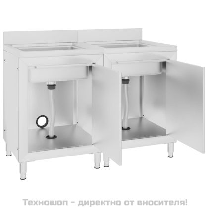 Търговски кухненски шкафове за мивки 2 бр неръждаема стомана