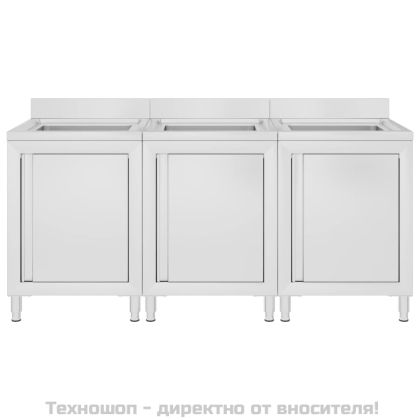 Търговски кухненски шкафове за мивки 3 бр неръждаема стомана