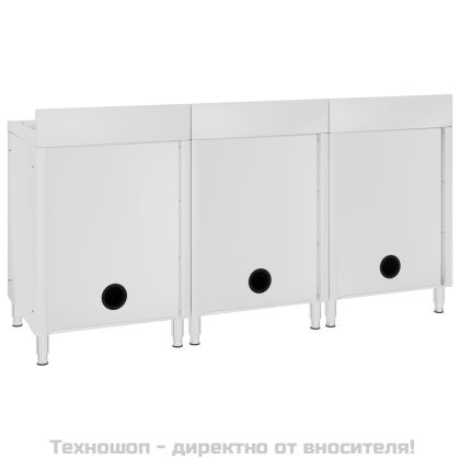 Търговски кухненски шкафове за мивки 3 бр неръждаема стомана