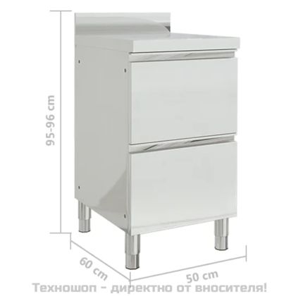 Кухненски шкафове за търговци, 2 бр., 50x60x96 см, неръждаема стомана