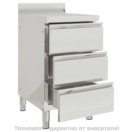 Кухненски шкафове за търговци с 3 чекмеджета, 2 бр., 50x60x96 см