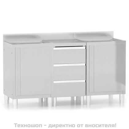 Кухненски шкафове за търговци, 3 бр., неръждаема стомана