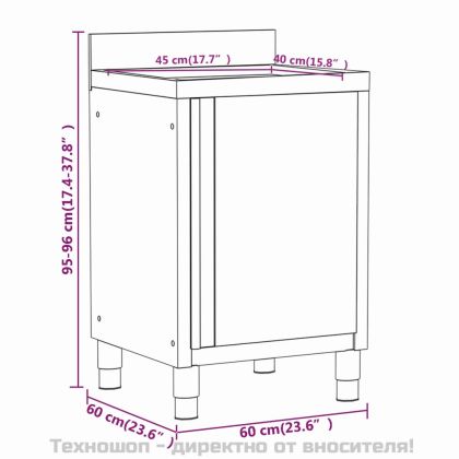 Кухненски шкафове за търговци, 3 бр., неръждаема стомана