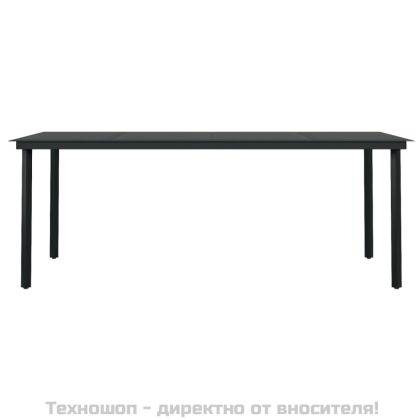 Градински трапезен комплект от 9 части с възглавници сив