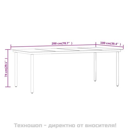 Градински трапезен комплект от 9 части с възглавници сив