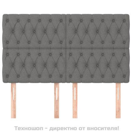 Табла за легло, тъмносива, 160x7x118/128 см, плат