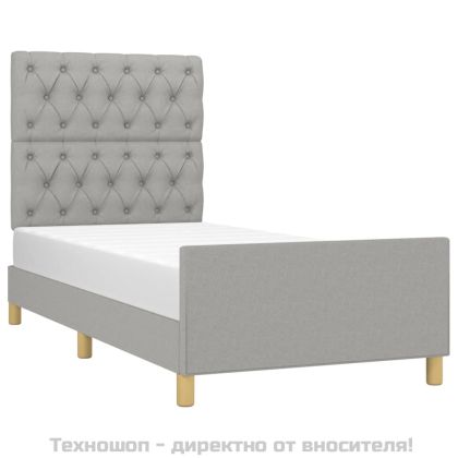 Рамка за легло без матрак, светлосива, 80x200 см, плат