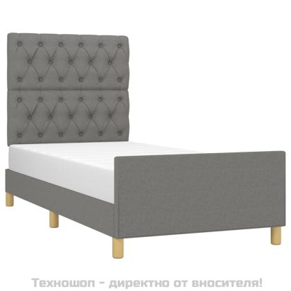 Рамка за легло без матрак, тъмносива, 80x200 см, плат
