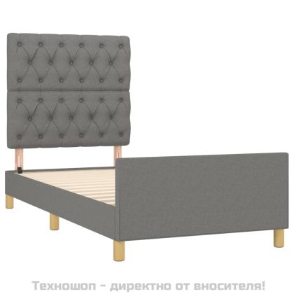 Рамка за легло без матрак, тъмносива, 80x200 см, плат