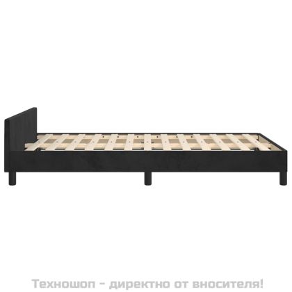 Рамка за легло без матрак, черна, 120x200 см, кадифе