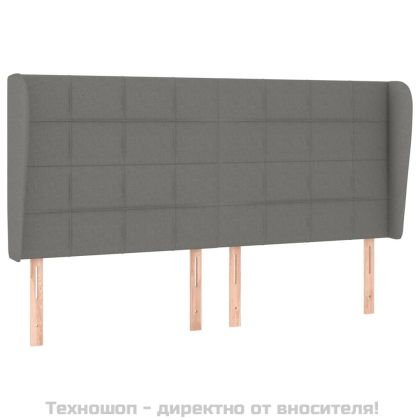 Боксспринг легло с матрак, тъмносиво, 160x200 см, плат