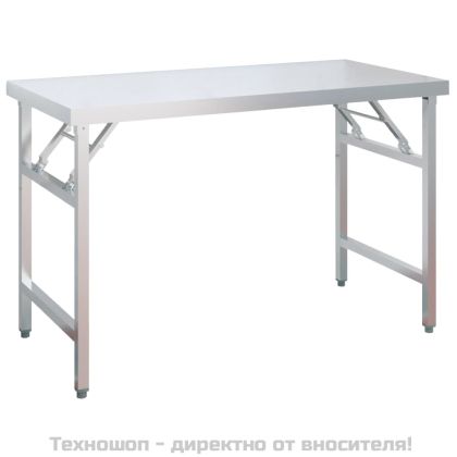 Кухненска работна маса с рафт 120x60x145 см неръждаема стомана