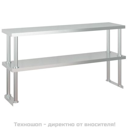 Кухненска работна маса с рафт 120x60x145 см неръждаема стомана
