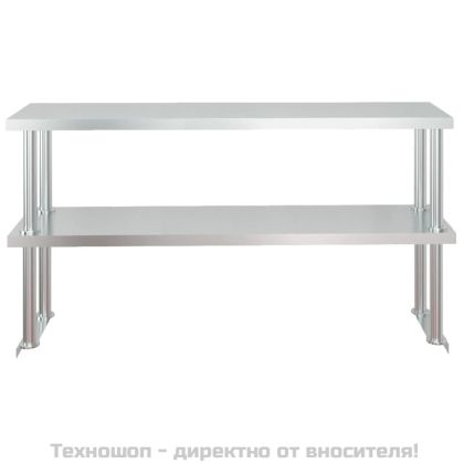 Кухненска работна маса с рафт 120x60x145 см неръждаема стомана