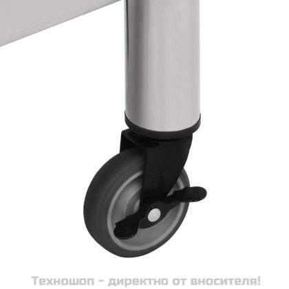 Кухненска работна маса с колелца, 100x45x85 см, инокс