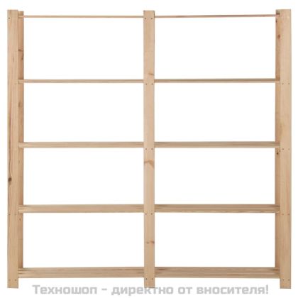 5-етажен стелаж, 170x28,5x170 см, бор масив