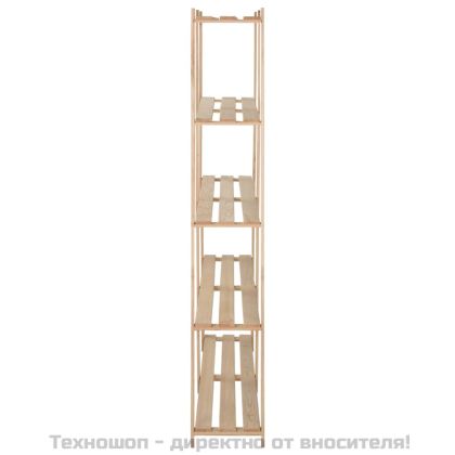 5-етажен стелаж, 170x28,5x170 см, бор масив