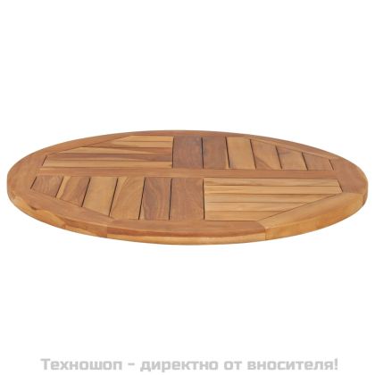 Плот за маса, тиково дърво масив, кръгъл, 2,5 см, 70 см