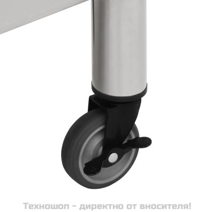 Кухненска работна маса с колелца 80x45x85 см неръждаема стомана