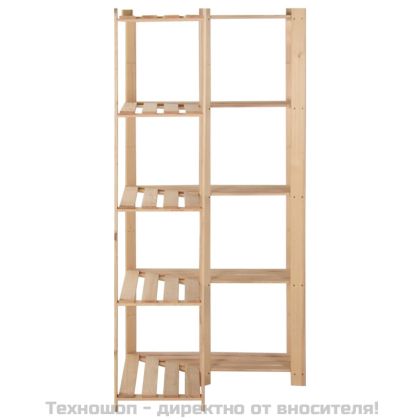 5-етажен ъглов стелаж, 82,5x82,5x170 см, бор масив