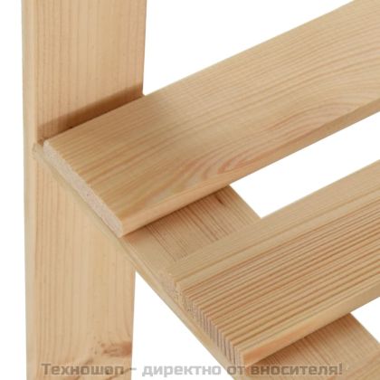 5-етажен ъглов стелаж, 82,5x82,5x170 см, бор масив