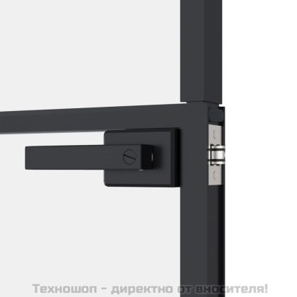 Интериорна врата черна 83x201,5 см закалено стъкло и алуминий