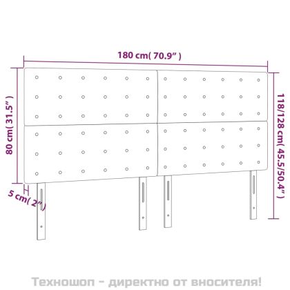Табла за легло, черна, 180x5x118/128 см, изкуствена кожа