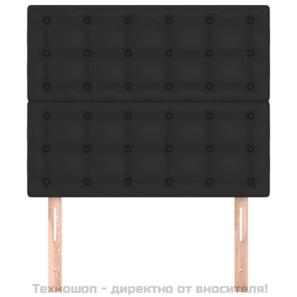 Табла за легло, черна, 90x5x118/128 см, изкуствена кожа