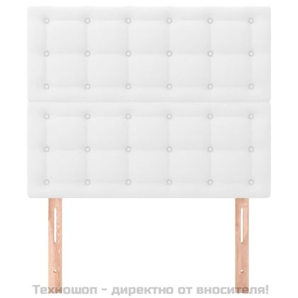 Табла за легло, бяла, 100x5x118/128 см, изкуствена кожа