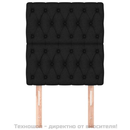 Горни табли за легло, 2 бр, черна,80x7x78/88 см, плат