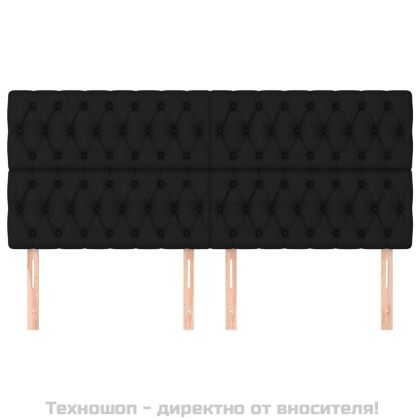 Табла за легло, черна, 200x7x118/128 см, плат