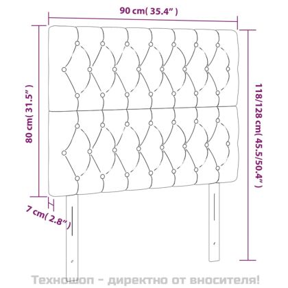 Табла за легло, тъмносива, 90x7x118/128 см, плат