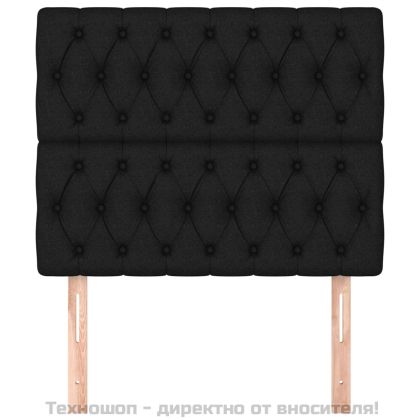 Табла за легло, черна, 100x7x118/128 см, плат