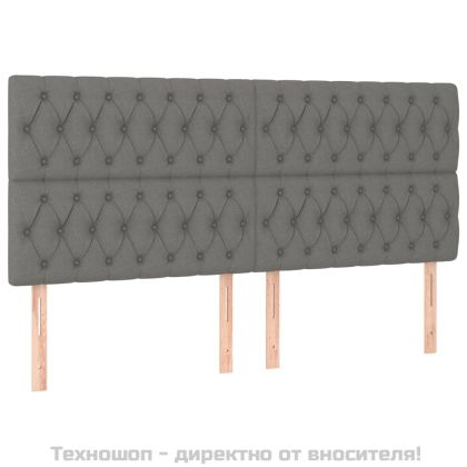 Табла за легло, тъмносива, 180x7x118/128 см, плат