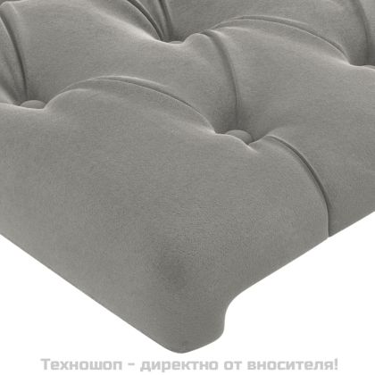 Табла за легло, светло сива, 200x7x118/128 см, кадифе