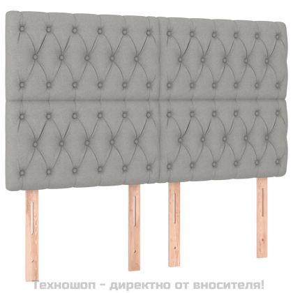 Табла за легло, светло сива, 160x7x118/128 см, плат