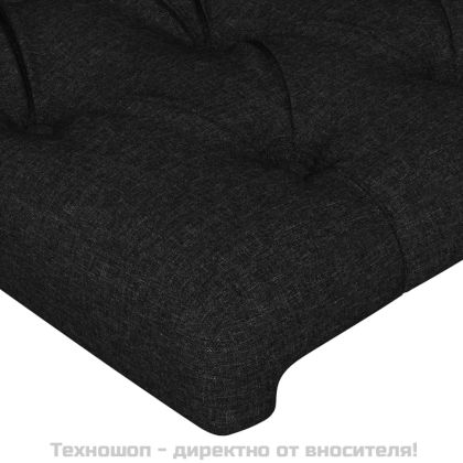 Табла за легло, черна, 180x7x118/128 см, плат