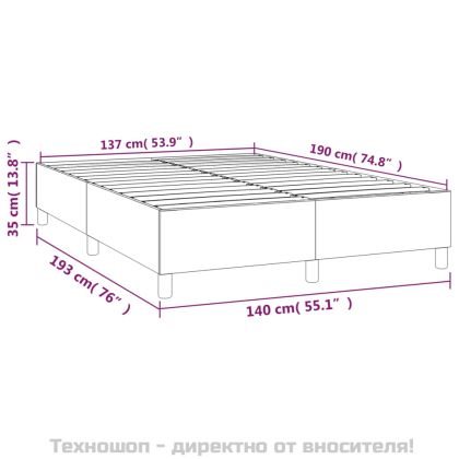 Рамка за легло с пружини, таупе, 140x190 см плат