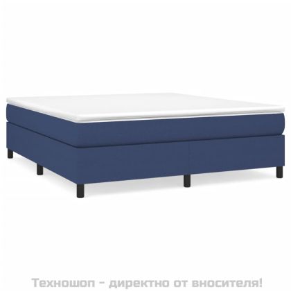 Рамка за легло с пружини, синя, 160x200 см, плат