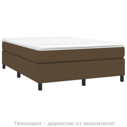 Рамка за легло с пружини, тъмнокафява, 140x190 см, плат