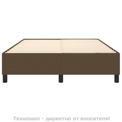 Рамка за легло с пружини, тъмнокафява, 140x190 см, плат