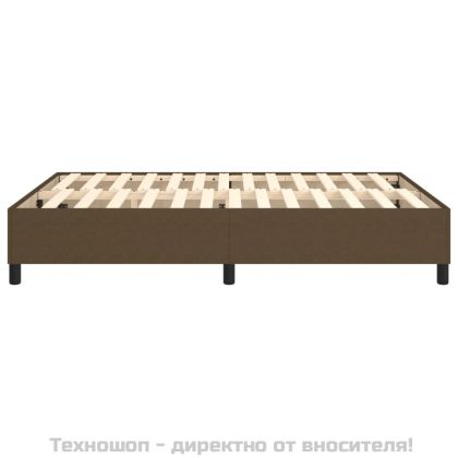 Рамка за легло с пружини, тъмнокафява, 140x190 см, плат