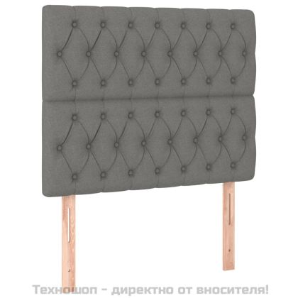 Боксспринг легло с матрак, тъмносив, 90x190 см, плат