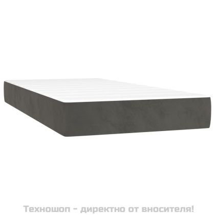 Боксспринг легло с матрак, тъмносиво, 200x200 см, кадифе