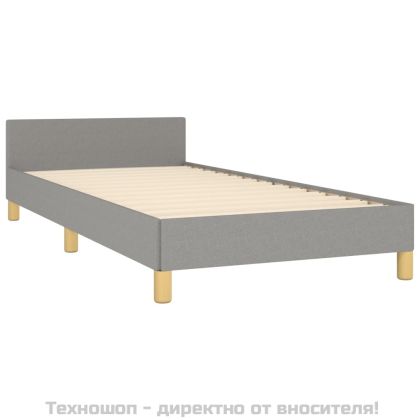 Рамка за легло без матрак, светлосива, 90x200 см, плат