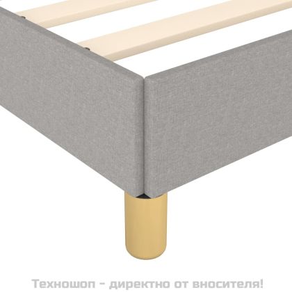 Рамка за легло без матрак, светлосива, 90x200 см, плат