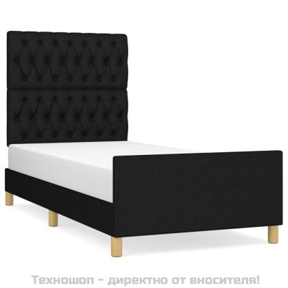 Рамка за легло без матрак, черна, 100x200 см, плат