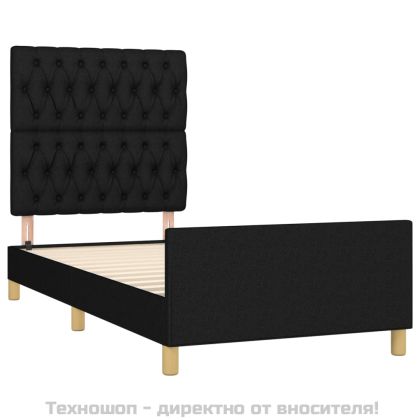 Рамка за легло без матрак, черна, 100x200 см, плат