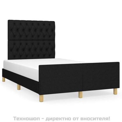 Рамка за легло без матрак, черна, 120x200 см, плат